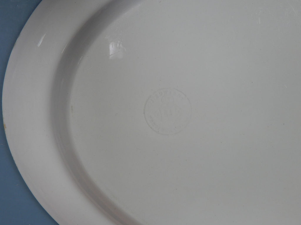 White Ironstone Oval Platter J. Edwards President Shape Burslem England, c. 1856