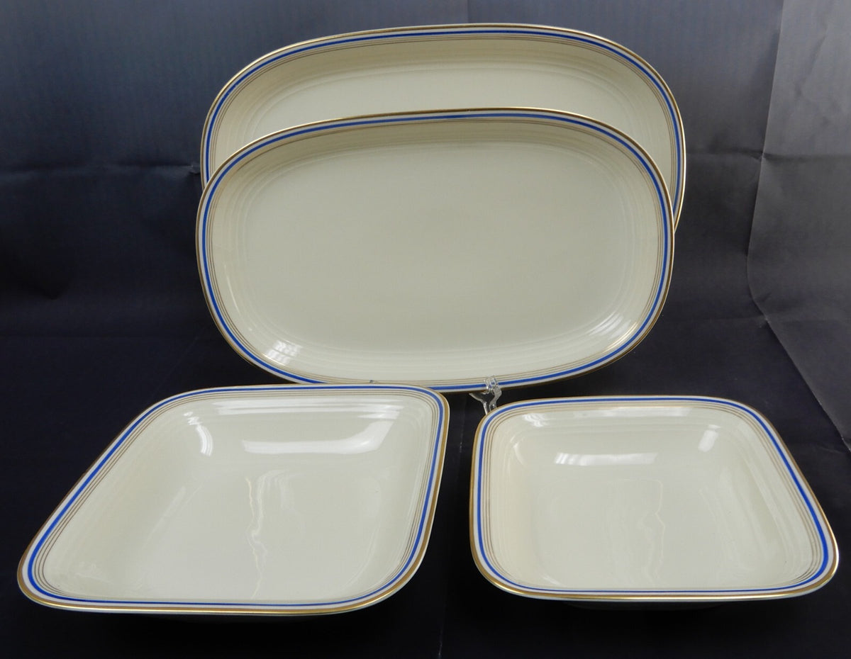 Eamag Schönwald Bavaria Serving Platters Bowls – Gold Cobalt Blue Rims