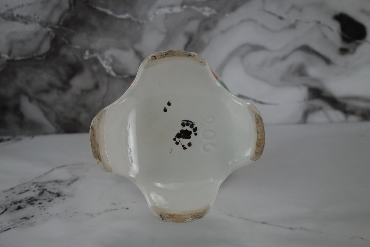Hand Decorated With Cherubs Italian Footed Vase, Gold Trim Porcelain 15.5" Tall