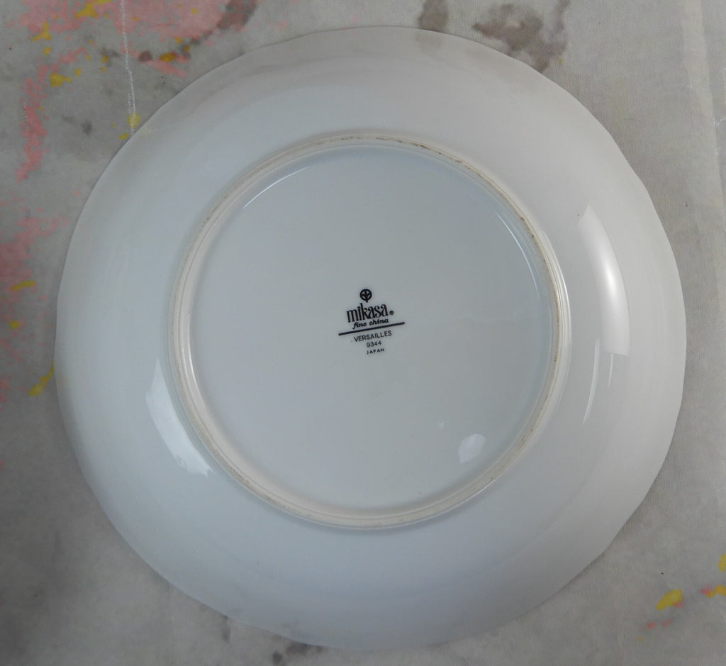 3 Pc Mikasa Fine China "Versalles" Serving Pieces Cake Plate, 2 Vegetable Bowls