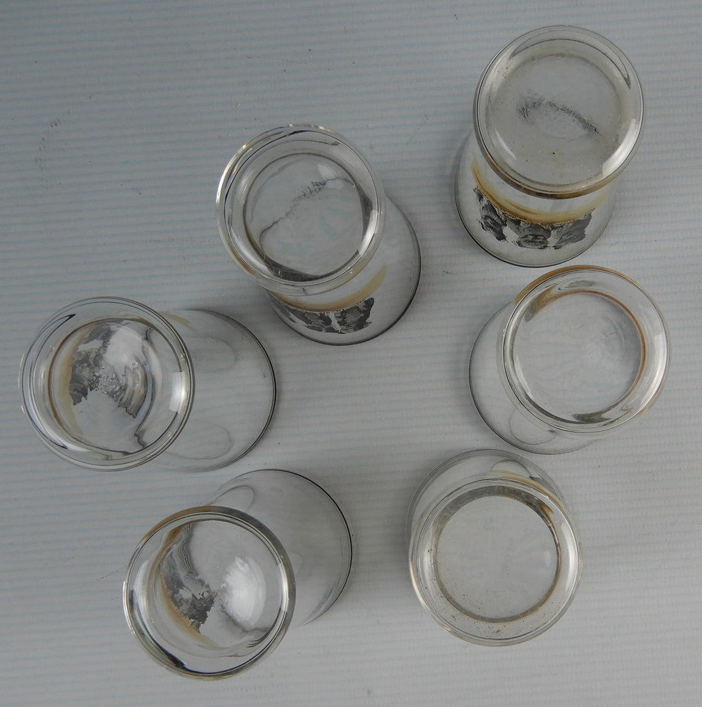 Vintage set of Six 3 oz Shot Glasses with Puppy Dogs