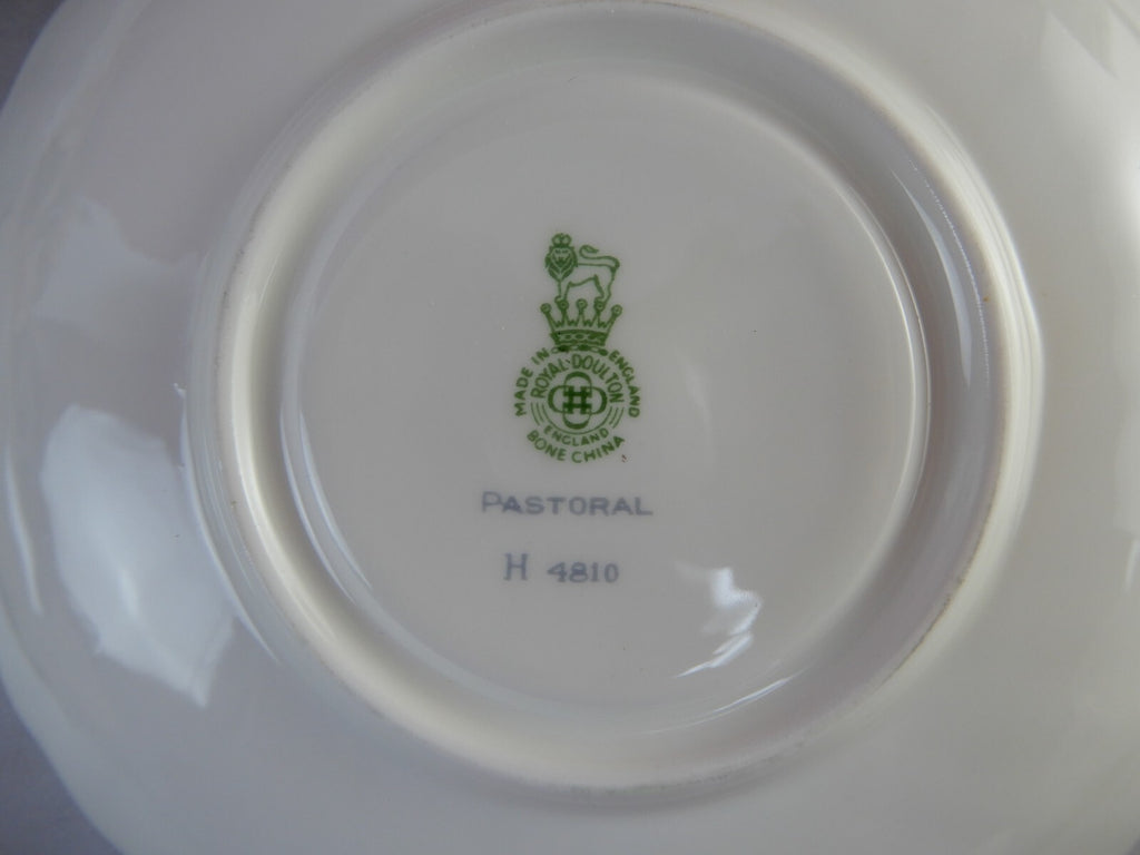 Vintage Royal Doulton Pastoral Pattern Set of Four Cups and Saucers