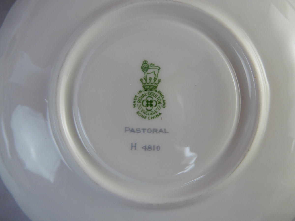Vintage Royal Doulton Pastoral Pattern Set of Four Cups and Saucers