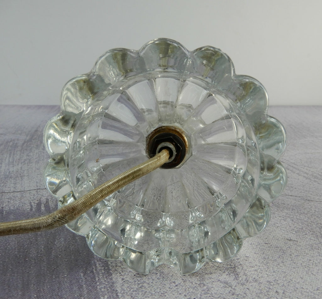 Vintage 14-3/8" Lucite and Glass Table Lamp