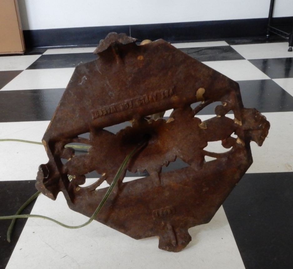 Antique Cast Iron Bridged Ornate Floor Lamp 61-1/4" Tall Needs Repair