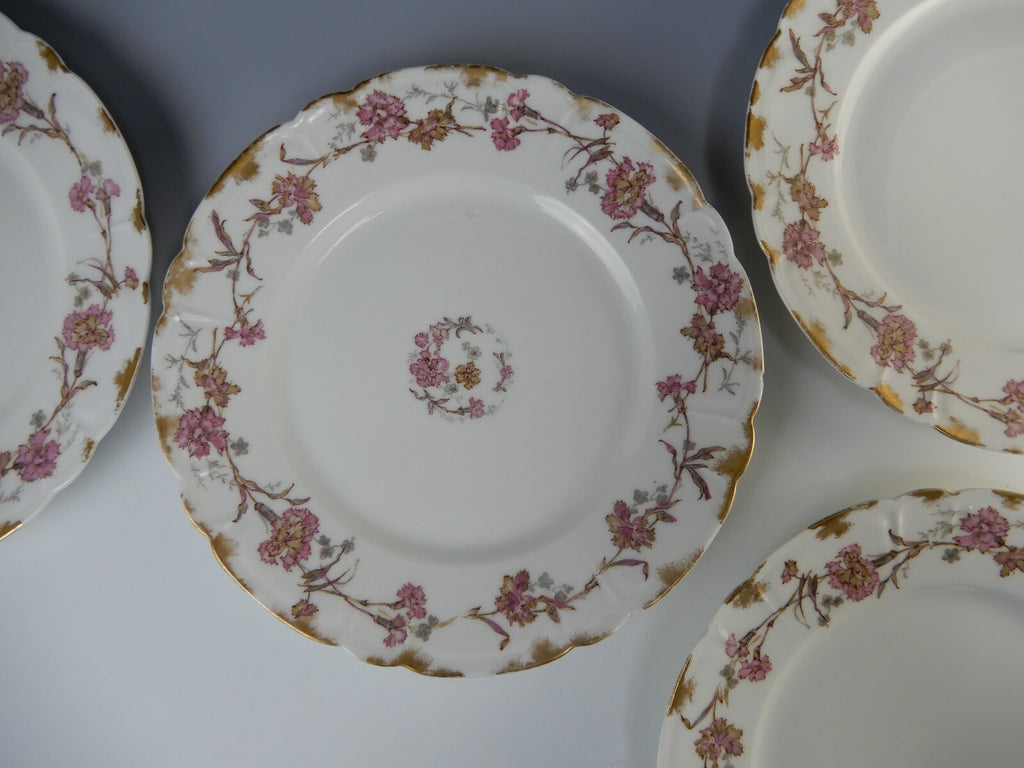 Antique Haviland Limoges France Set of Four 8-1/2" Luncheon Plates