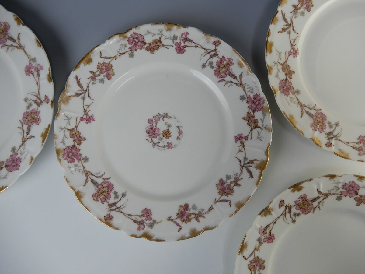 Antique Haviland Limoges France Set of Four 8-1/2" Luncheon Plates