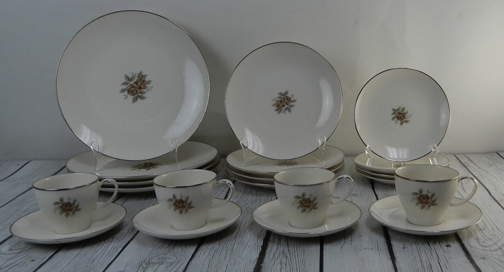 19 Pieces of Noritake Ivory China "7542 Rhoda Rose"