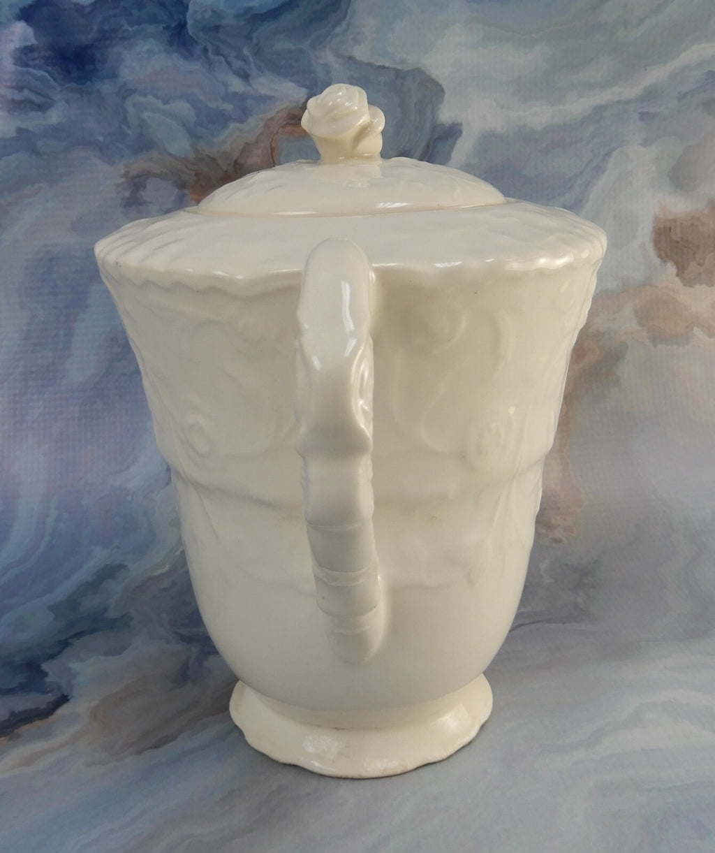 POPE-GOSSER China Old  White "Rose Point" USA Coffee Pot with No Mark