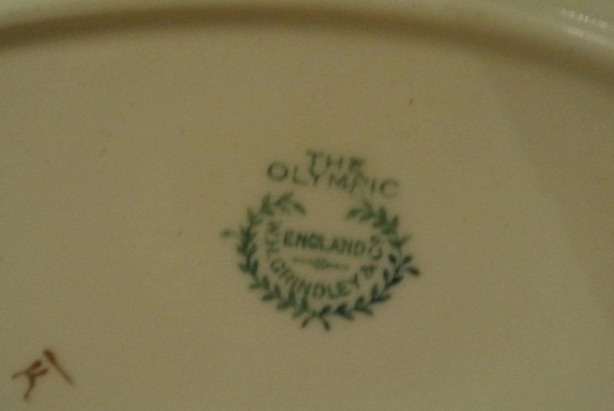 Antique W H Grindley Idris / The Olympic Pattern 9-3/4" Long Oval Platter
