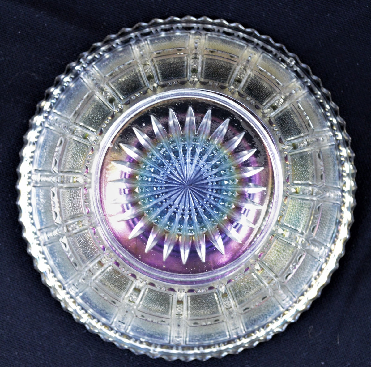 Orange Iridescent Glass Bowls Hobnail Design