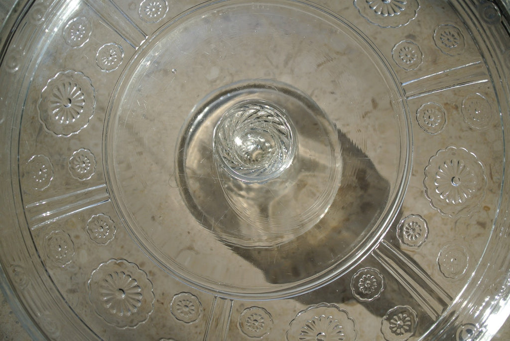Vintage Magic / Rosette by  Bryce Brothers Clear Glass Cake Stand
