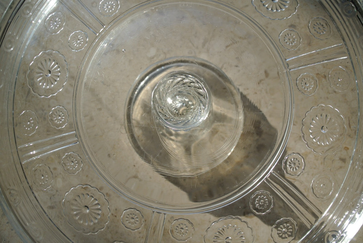 Vintage Magic / Rosette by  Bryce Brothers Clear Glass Cake Stand