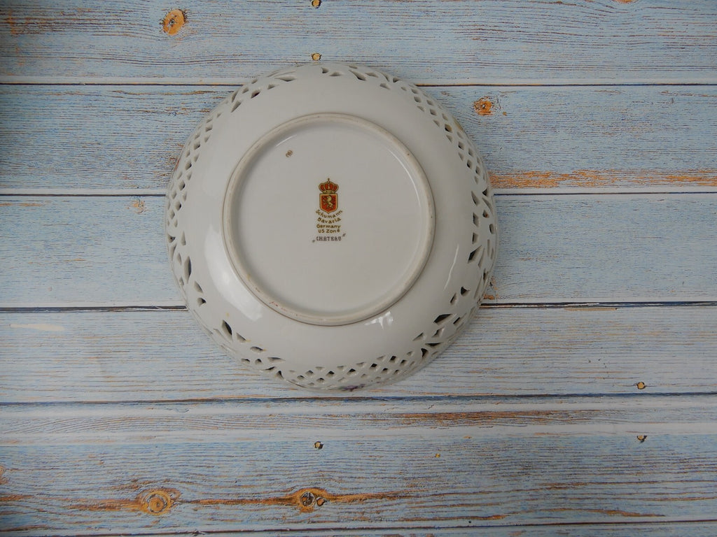 Schumann Chateau Dresden Flowers Reticulated 7-1/2" Bowl
