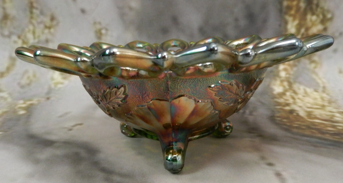 Beautiful Northwood Carnival Glass Wild Rose Open Edged Bowl
