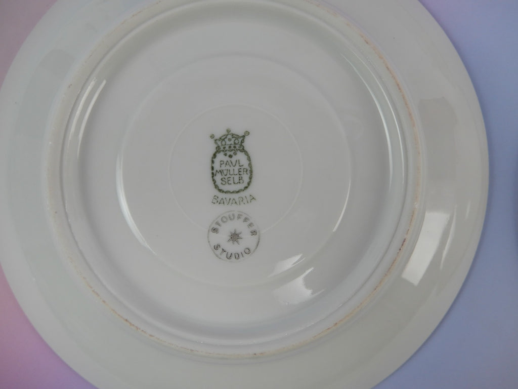 4 Pc. Paul Muller Selb Stouffer Hand Decorated Blue Forget Me Not~ Cups &Saucers