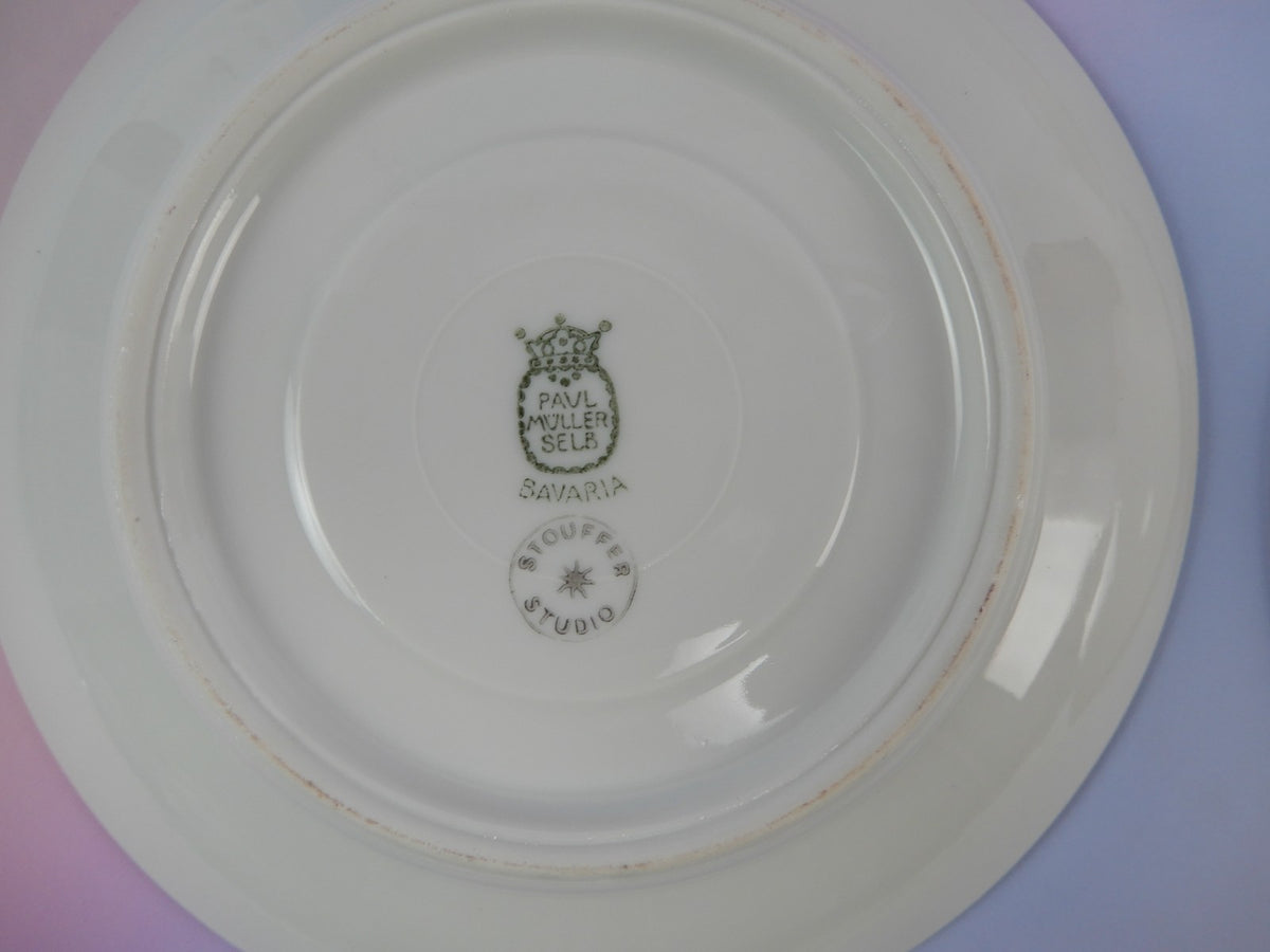 4 Pc. Paul Muller Selb Stouffer Hand Decorated Blue Forget Me Not~ Cups &Saucers