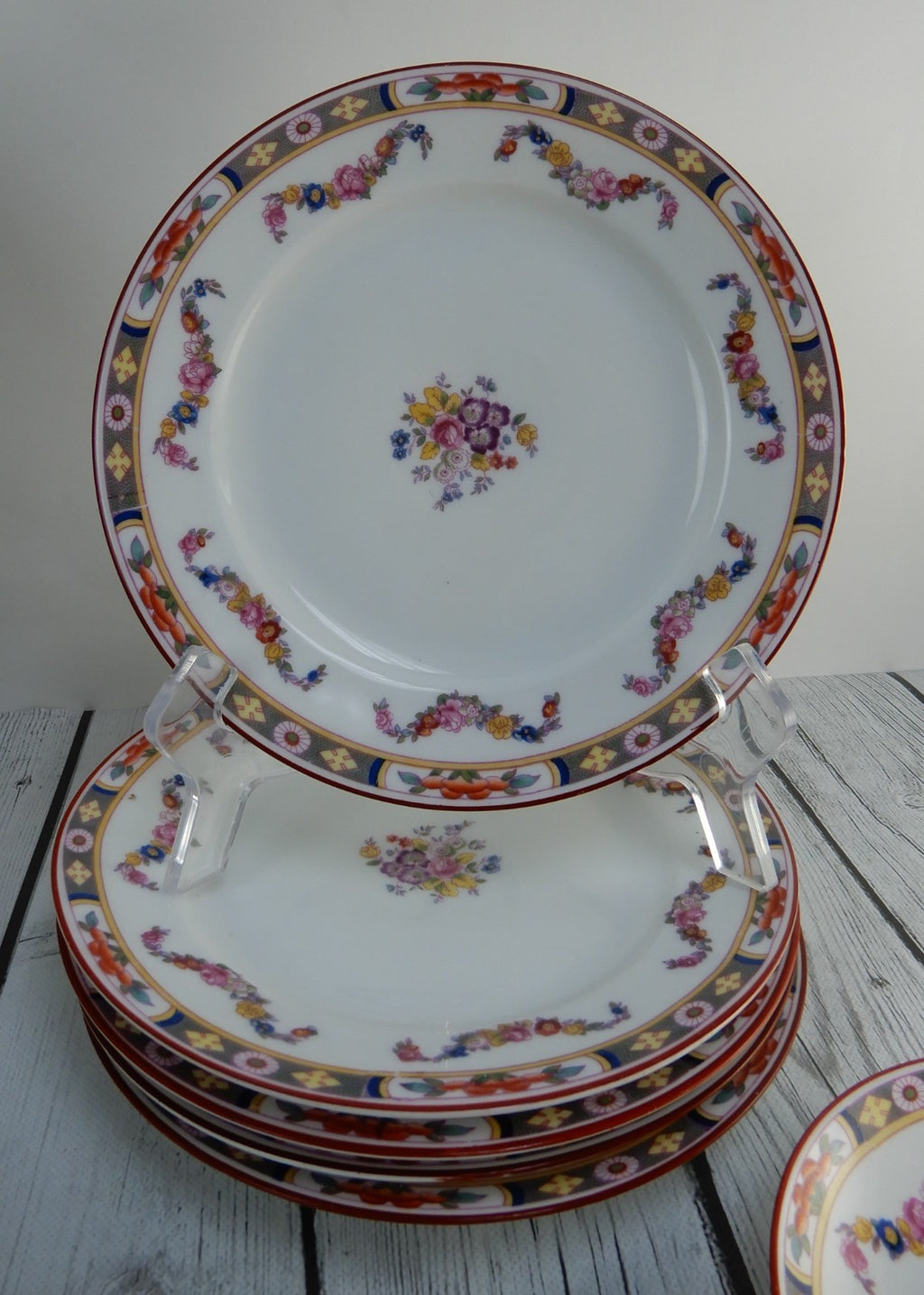20 Pc 4-Piece 5 Place Setting Fraureth Saxony  Floral Bouquet "Standish"