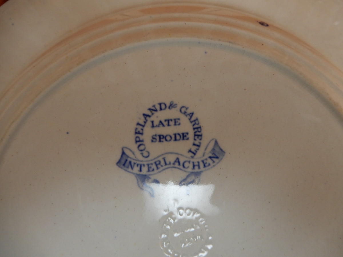 Antique Copeland & Garrett Late Spode Interlachen Blue Transferware Soup Bowl