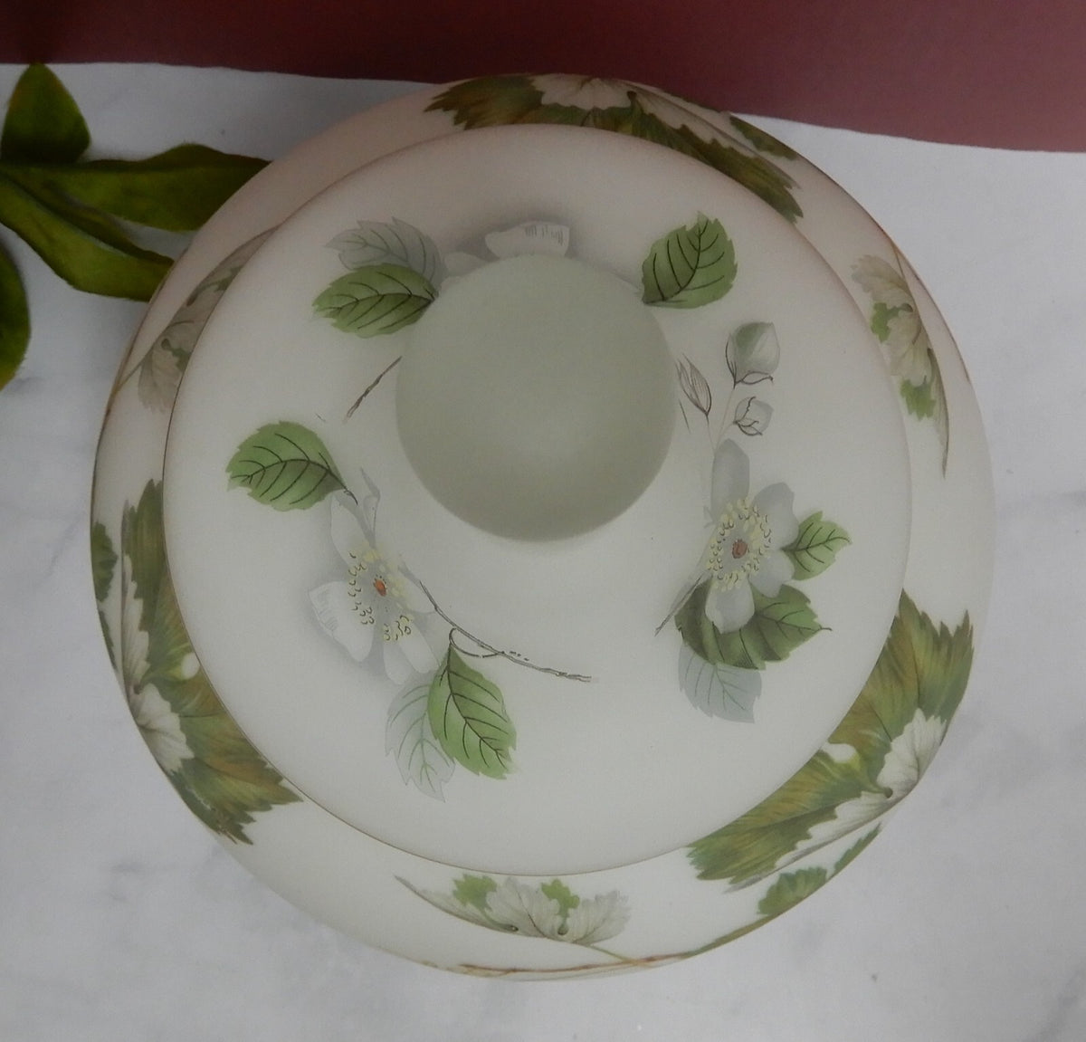 Vintage Norleans Italy Covered Compote Satin Frosted Glass Pedestal Candy Dish