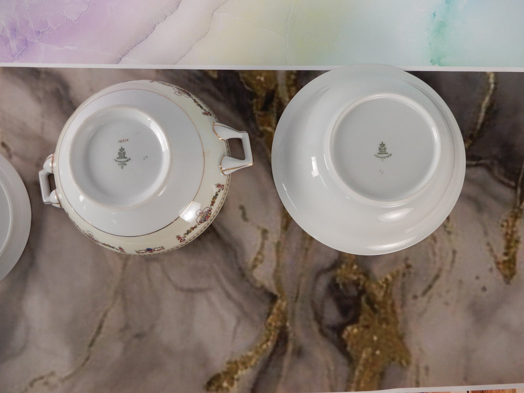 Vintage H&C Selb Bavaria Germany Heinrich "SENTA" Lidded Bowl and Round Bowl