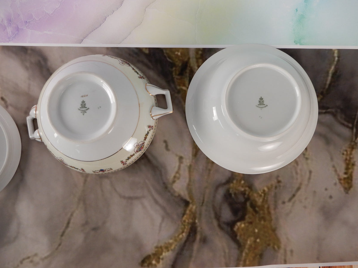 Vintage H&C Selb Bavaria Germany Heinrich "SENTA" Lidded Bowl and Round Bowl