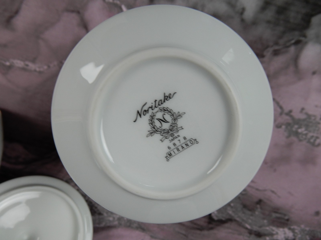 Vintage Set of Noritake "Mirano" 6878-Creamer,Sugar Bowl, Salt & Pepper Shaker