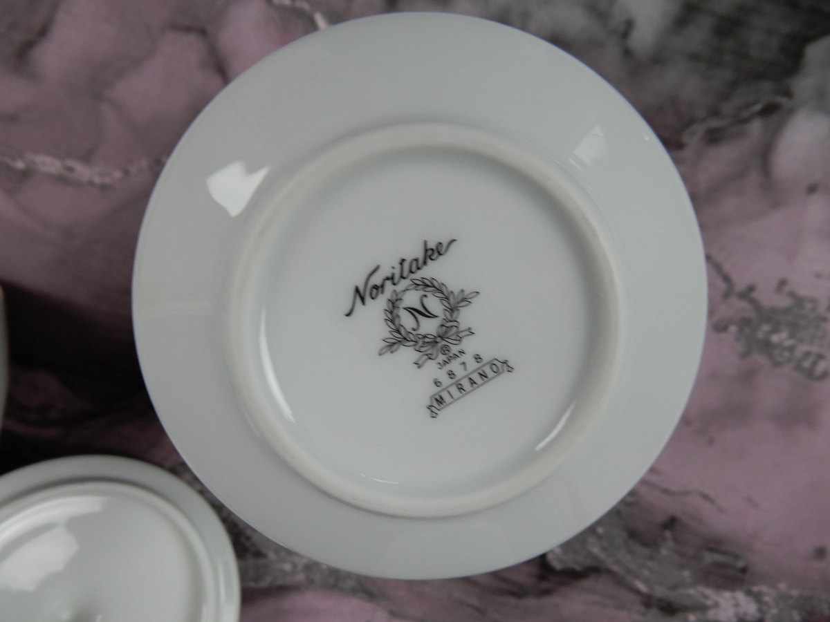 Vintage Set of Noritake "Mirano" 6878-Creamer,Sugar Bowl, Salt & Pepper Shaker