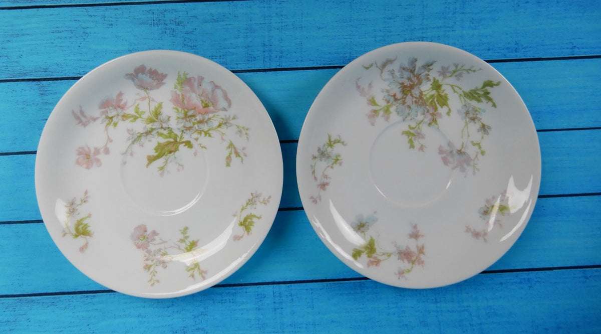 Vintage Set of Two Haviland Limoges Schleiger 79 Flat Cups And Saucers