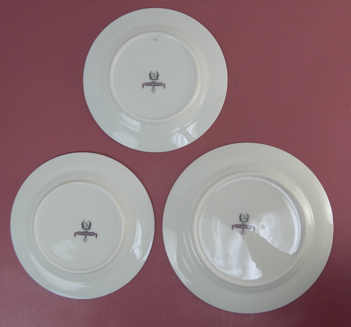 Set of One Salad Plate ,Two B/B Plates Lenox Coronado Pattern with Enamel