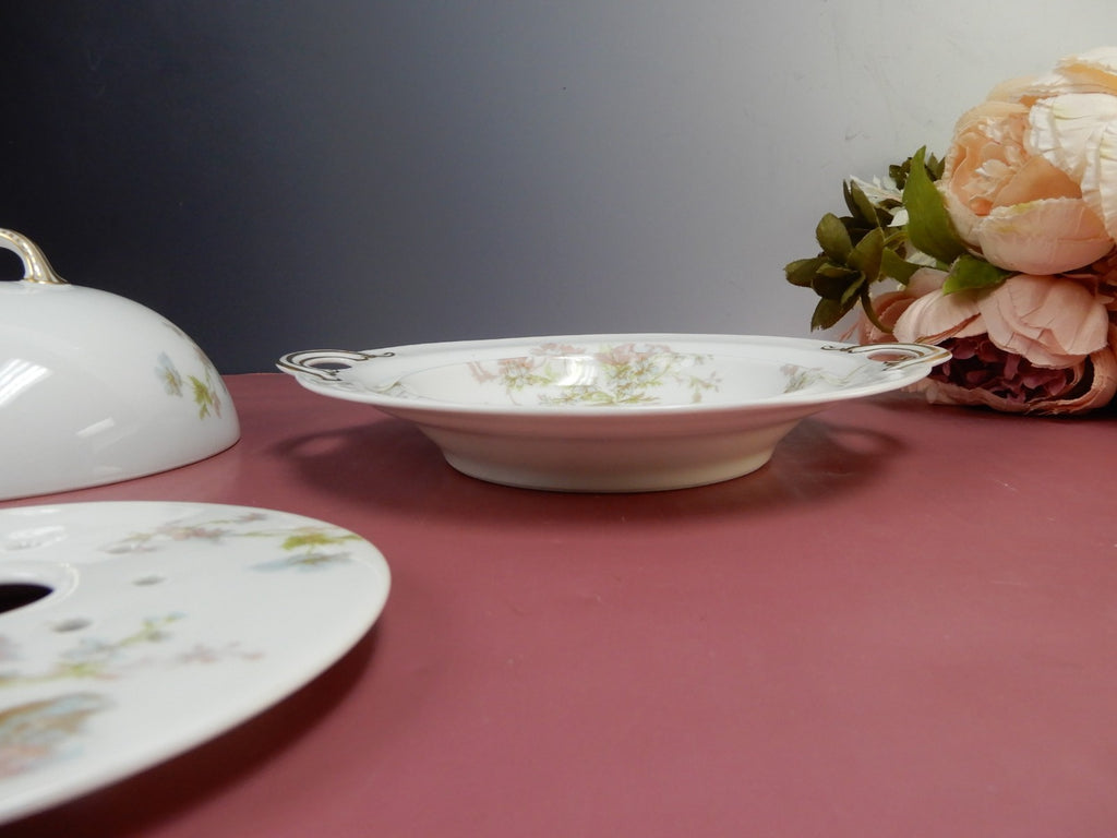 Vintage Haviland Limoges Schleiger 79  Covered Butter or Cheese Dish W/Strainer