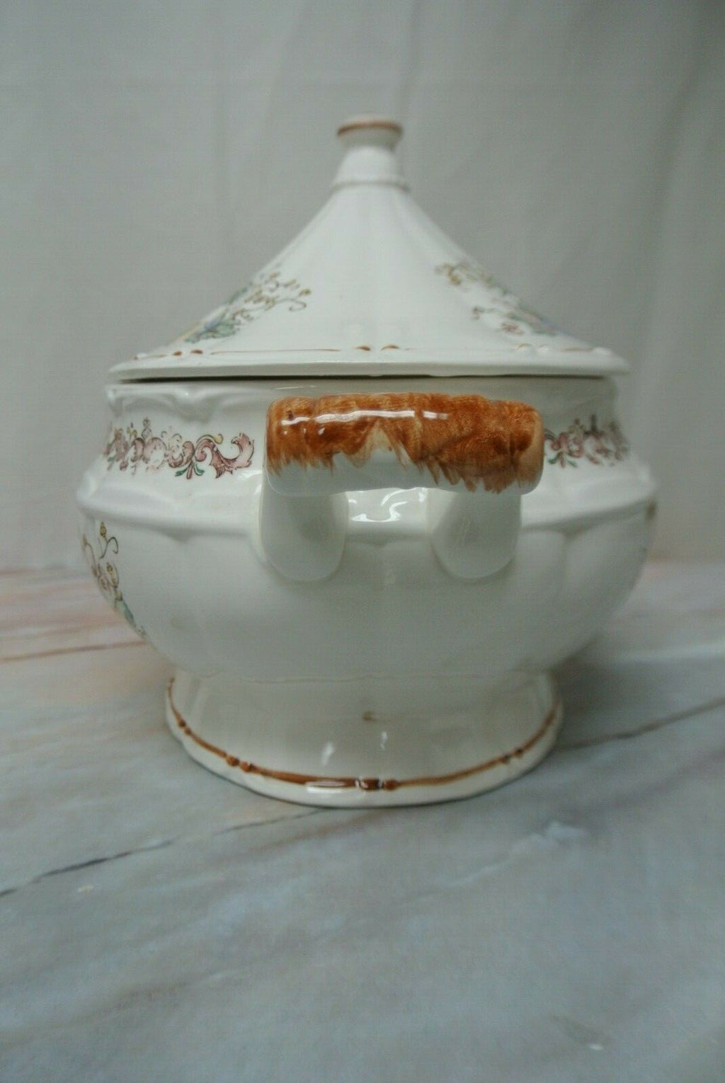 Vintage Soup tureen Harvest Fruit Basket Ceramic Japan No Ladle