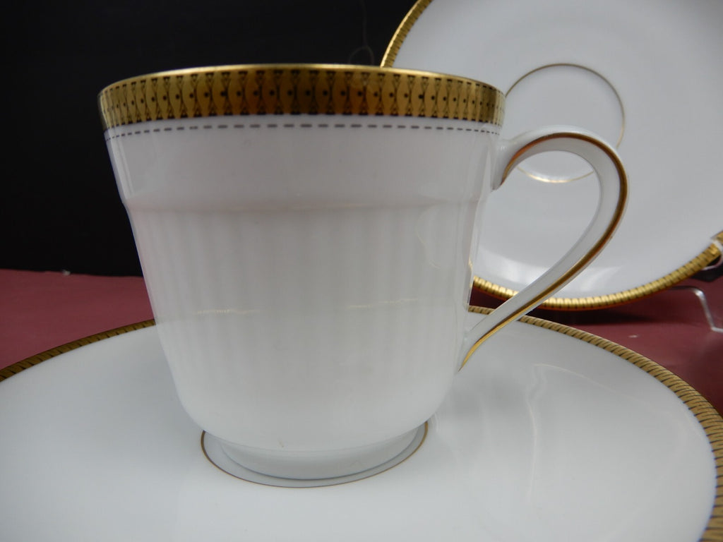 Vintage 5-Piece Mismatch Gold Accented Tea Set With Cups and Saucers (Germany)