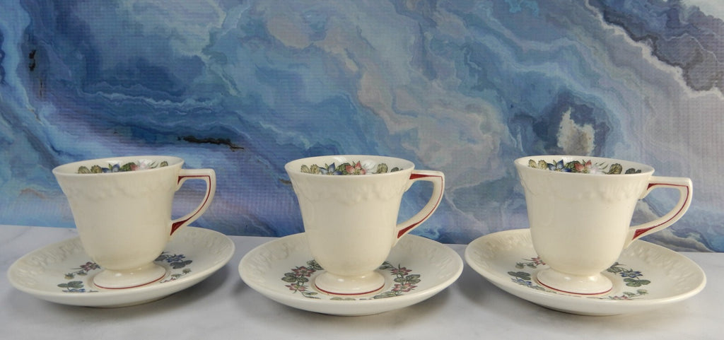 Set of 3 Wedgwood China~PEMBROKE T428 CORINTHIAN Demitasse Cups and Saucers