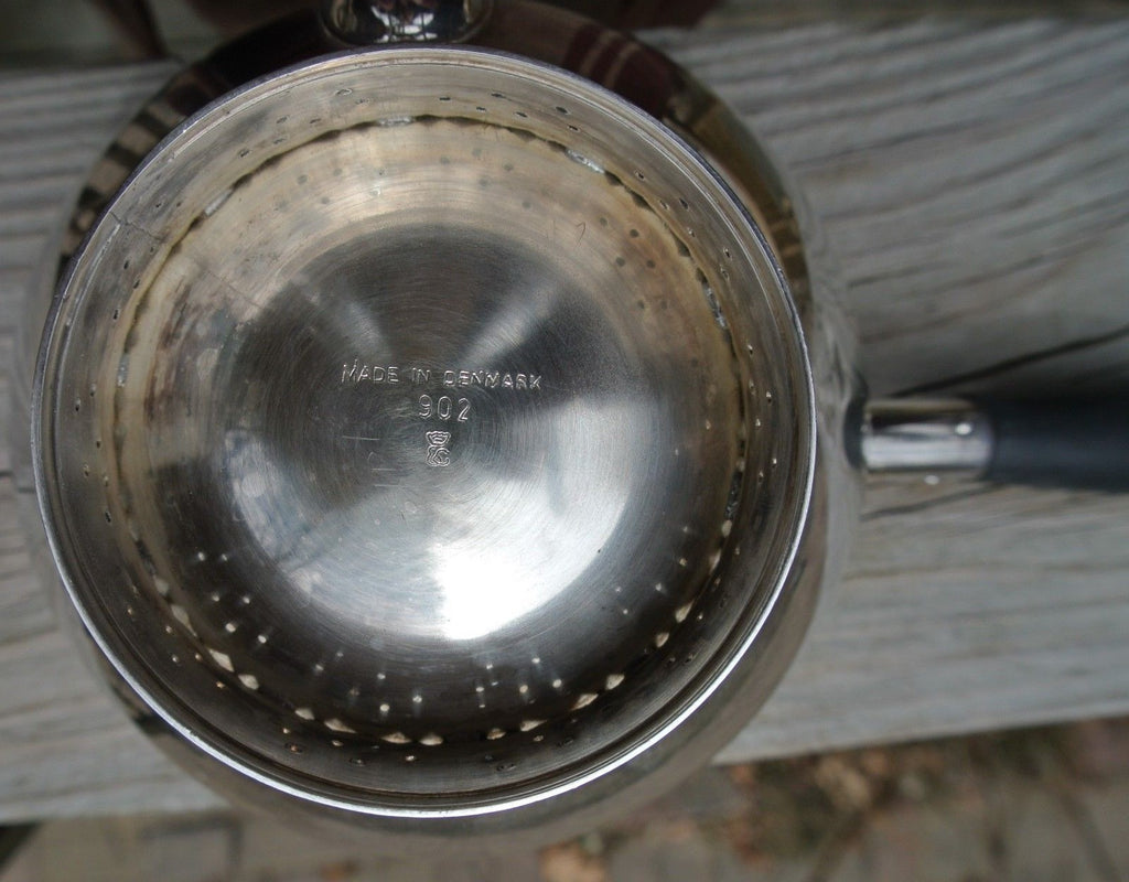 Hans Jensen Silver Plated 2 Spout With Wood Handle Bowl Made in Denmark