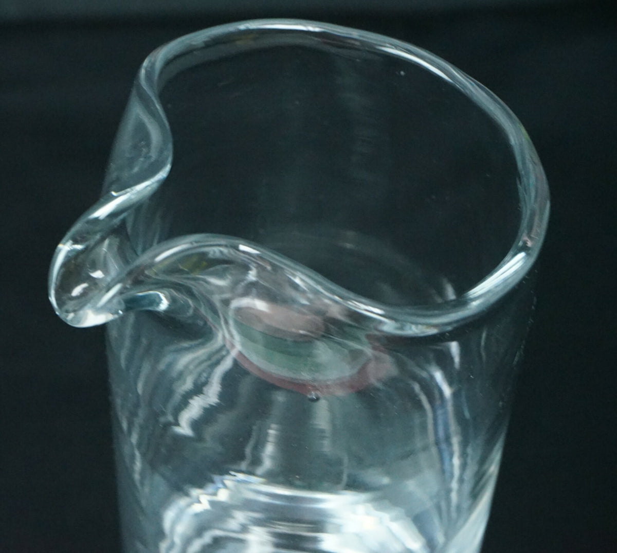 Vintage Cocktail Pitcher w/ Glass Stirrer Open Bubble in the Base 9-1/8"