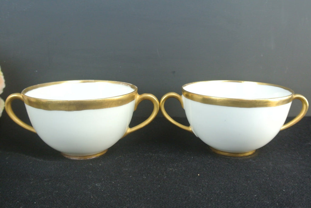 Mismatched Set Of 3 Thomas Bavaria Two Handle Cup And Haviland Limoges Saucers