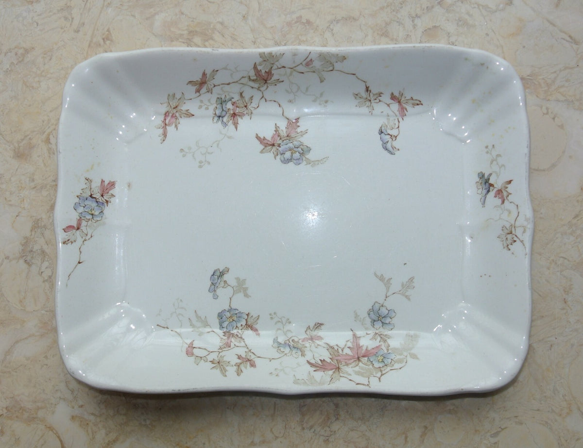 Vintage John Maddock,England Vitrified Rectangle  Platter, Vine Pattern 10-3/8"