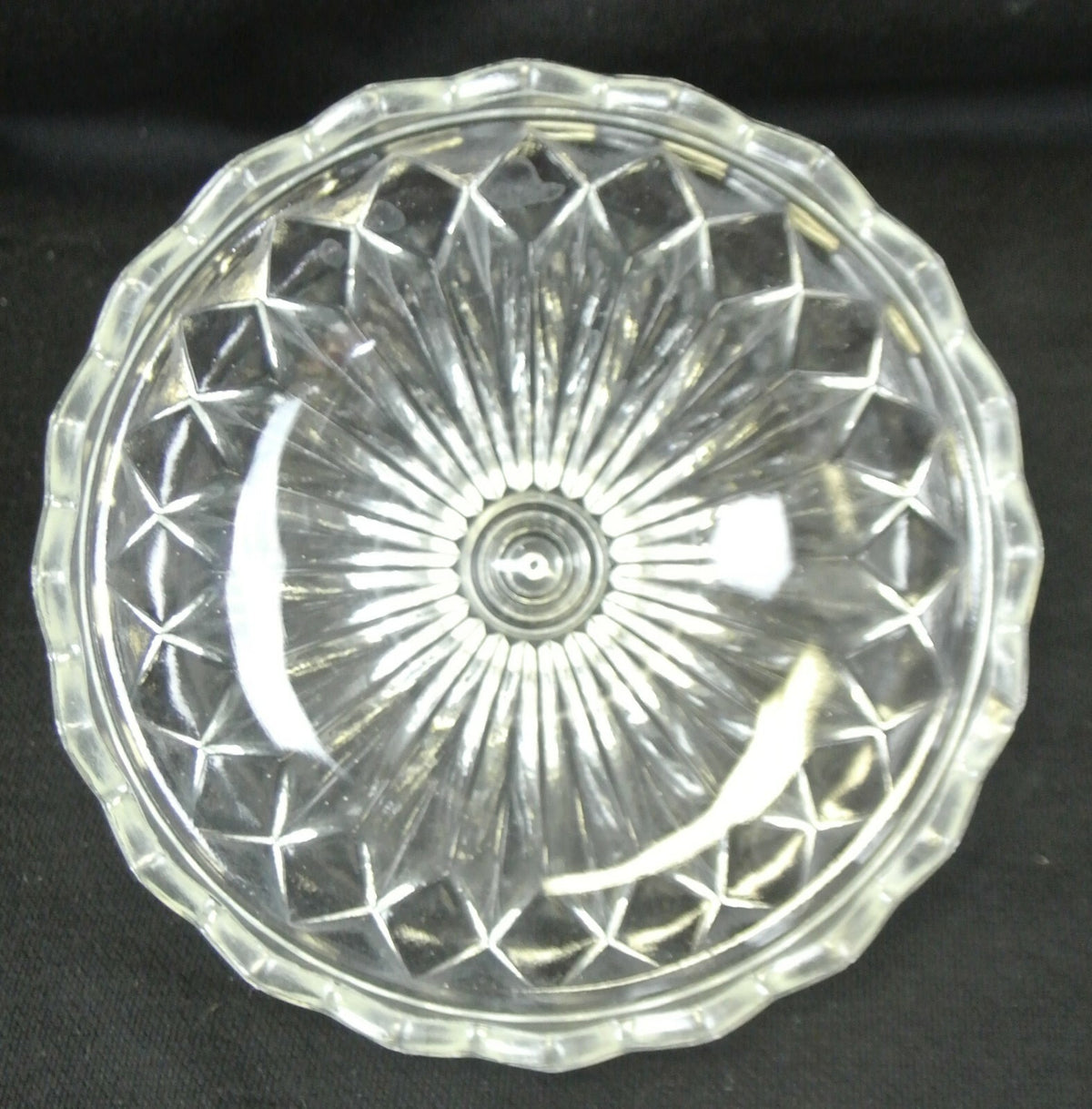 Gillinder Pressed Glass Lidded Pedestal Compote Diamond Design Sawtooth
