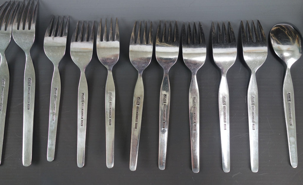 22 Piece of NASCO Sevita Repousse Floral Stainless Steel Made in Japan