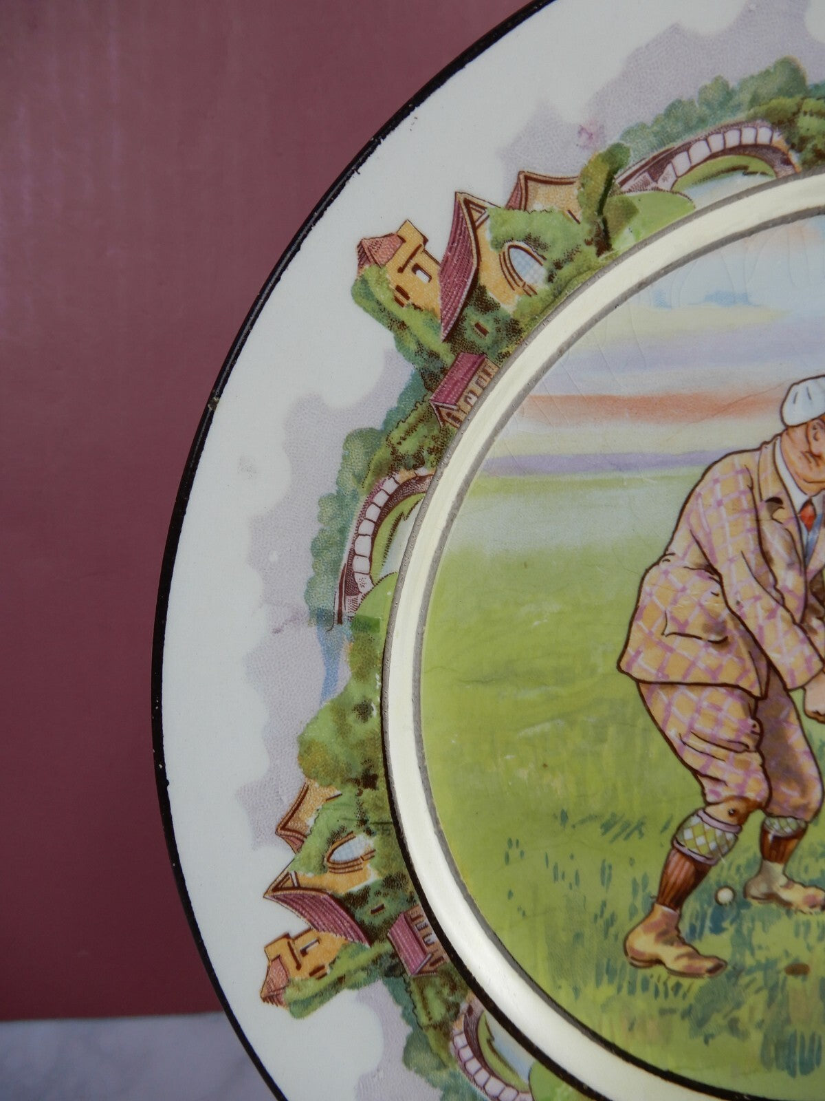 Antique Bridgwood & Son England "Thems Mushroom" Plate 10-1/4" Diameter ca.1891+
