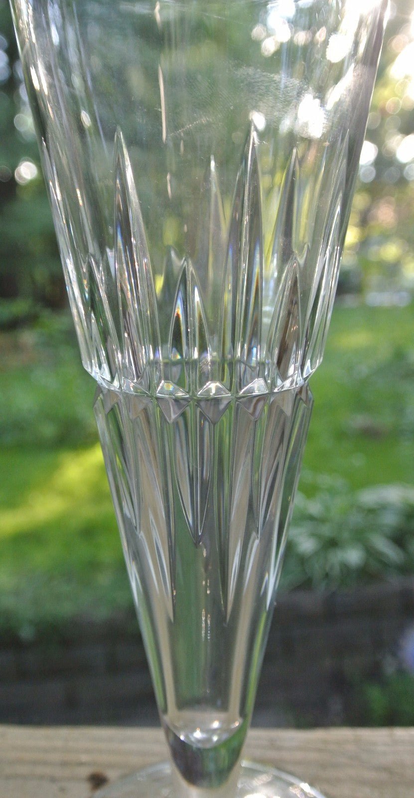 Stunning Long Tall Decorative Flower Crystal Glass Clear Vase
