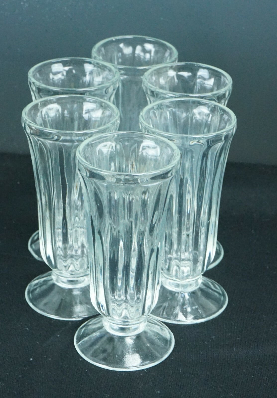 Set of  6 Glass Small Sundae Glasses Decorative Collection