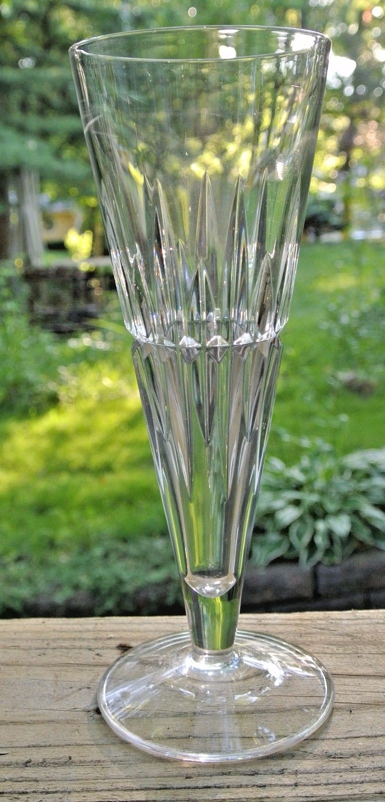 Stunning Long Tall Decorative Flower Crystal Glass Clear Vase