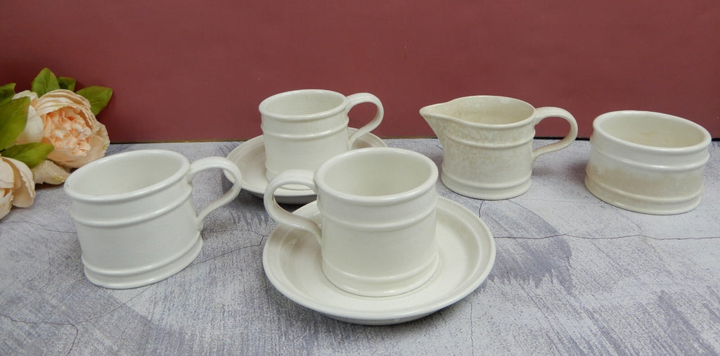 Vtg Portmeirion Meridian Series Mugs,Saucers,Creamer &Sugar Bowl Made in England