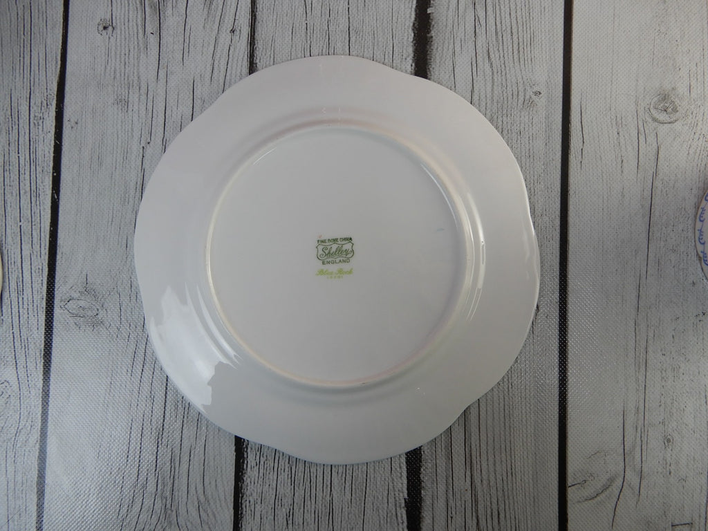 Shelley Blue Rock Trio Cup, Saucer and Dessert Plate Cambridge Shape English