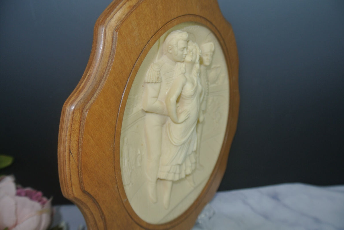 Vintage La Scala "Carmen" Collector Plate By Georges Bizet  w/Wood Frame