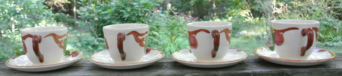 Set of 4 Franciscan Apple Cup and Saucers Made in England