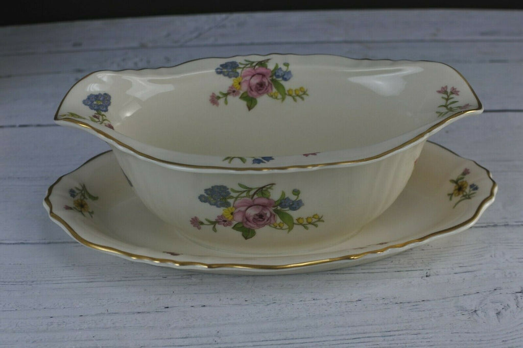 Vintage Federal Syracuse Gravy Boat And Oval Serving "Portland" Pattern China