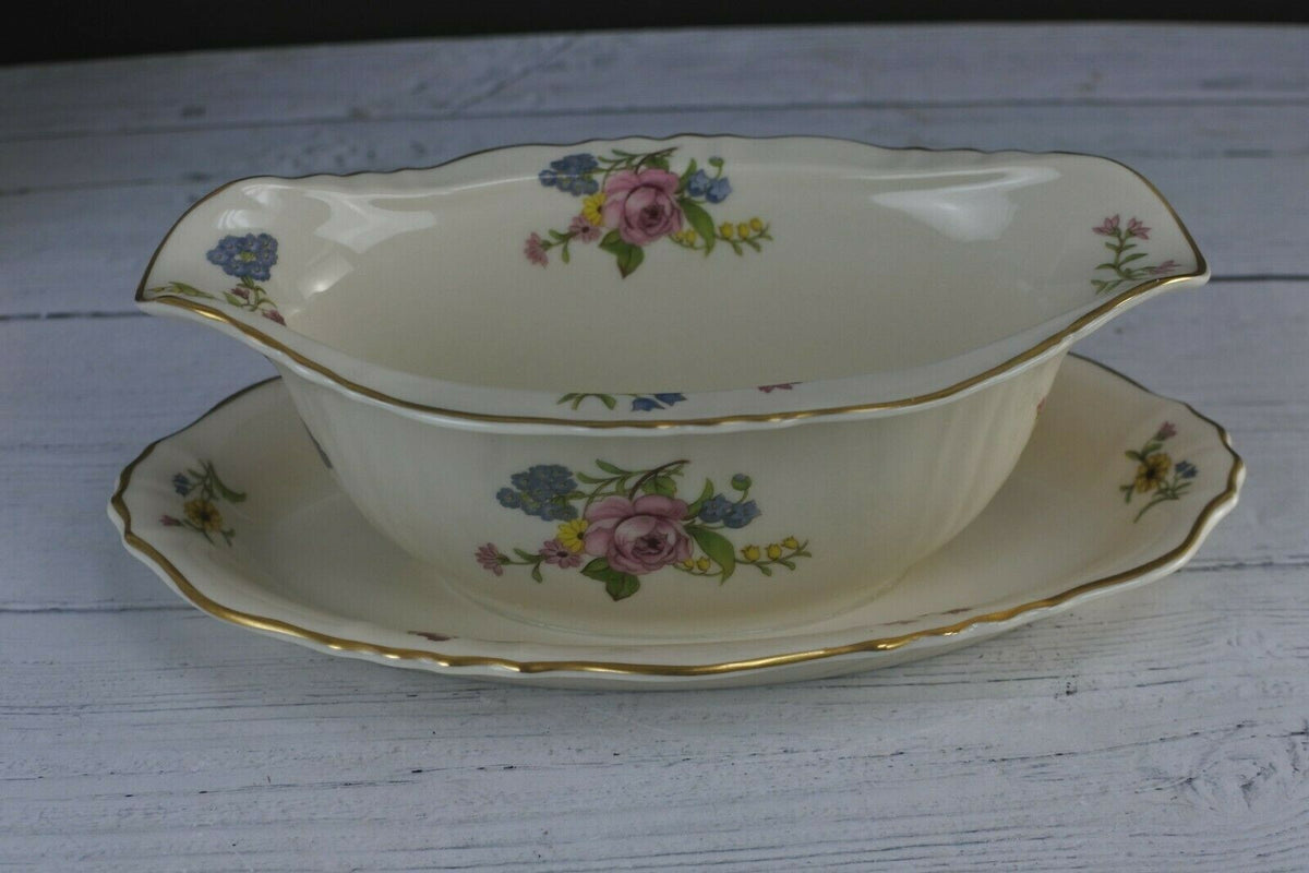 Vintage Federal Syracuse Gravy Boat And Oval Serving "Portland" Pattern China